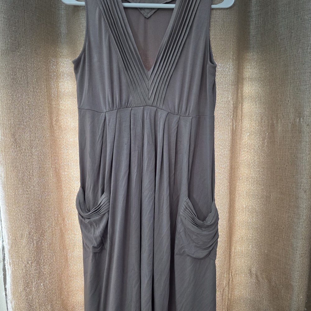 Calvin Klein Sleeveless Taupe Maxi Dress